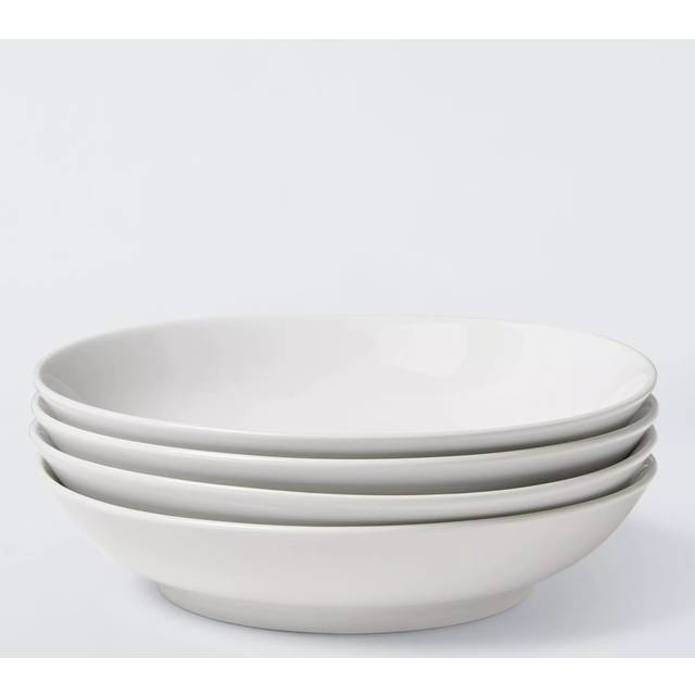 John Lewis Eat Porcelain Pasta Bowl, Set of 4, 20.5cm, White