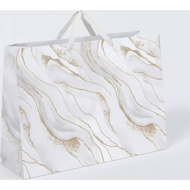 John Lewis Marble Gift Bag, Cream/Multi