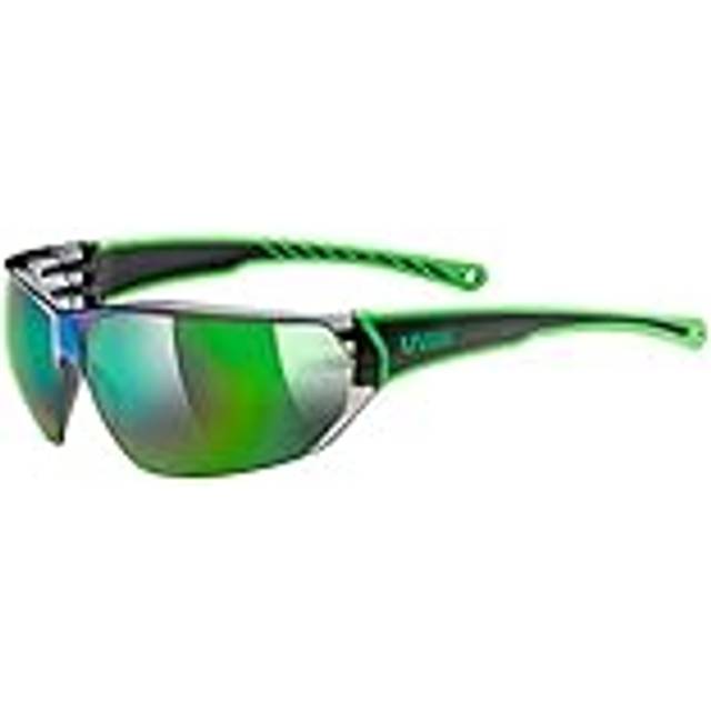 uvex sportstyle 204 - sportglasögon för dam och herr - speglande - tryckfri bärkomfort & perfekt passning - black green/green - one size