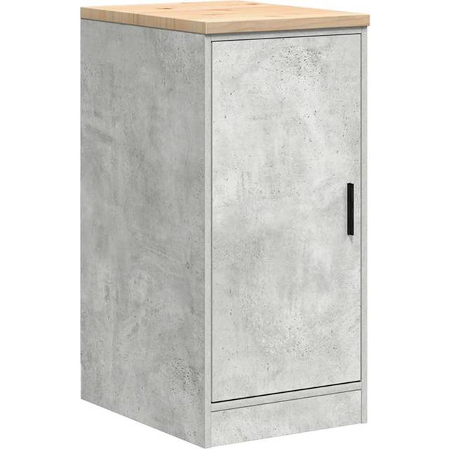 Solid Wood Single Storage Cabinet ( 85cm H x 40cm W x 51cm D) - Concrete Grey (85cm H X 40cm W X 51cm D)