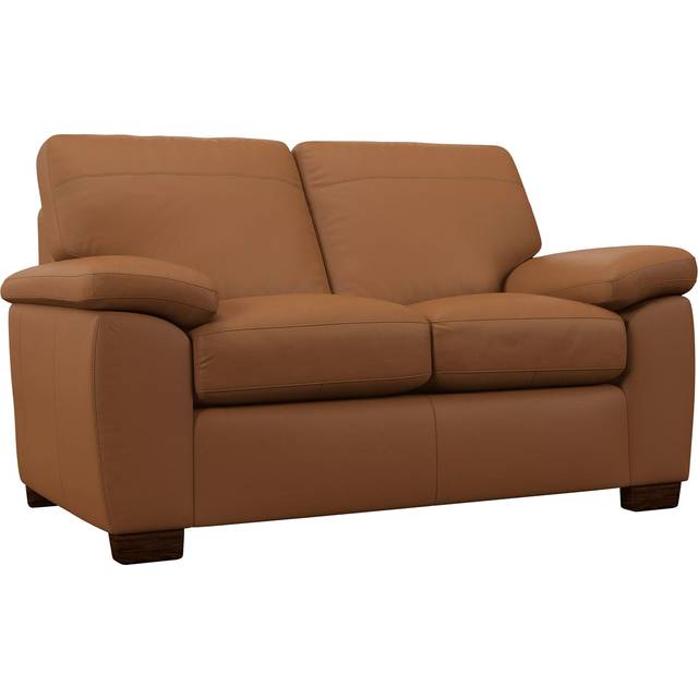 John Lewis Camden Small 2 Seater Leather Sofa, Dark Leg