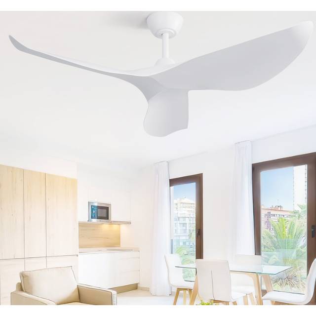 96CM 1- Light White LED Ceiling Fan Light With Remote Control (38cm)