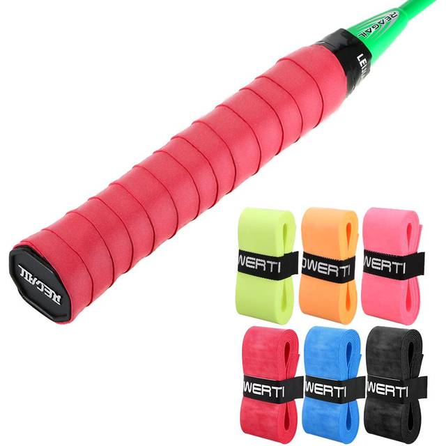 6st Tennisracketgrepp Antisladd Badmintonracketgrepp Vibrationsövergrepp Svettband svart