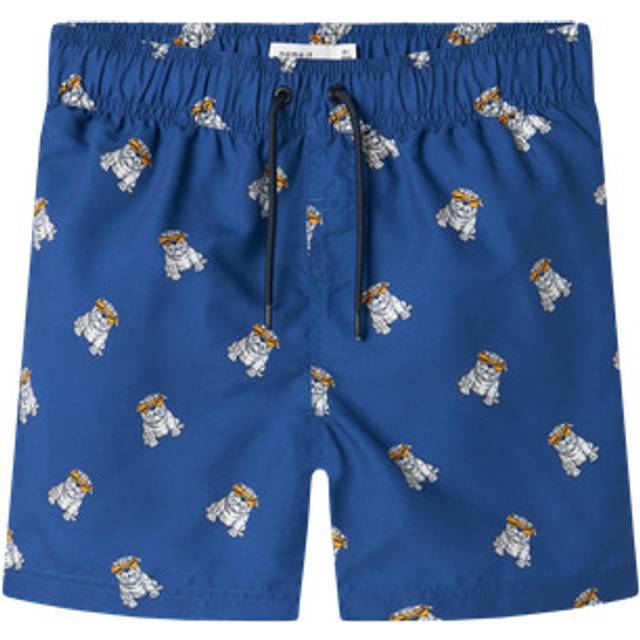 Name It Boys Blue Dog Pattern Swim Shorts - 8 year