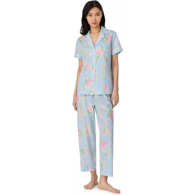 Ralph Lauren Lauren Ralph Lauren Woven Short Sleeve Capri Pyjama Set