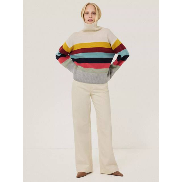 Striped Wool Turtleneck Sweater - Grey - Since 1970, British label Jigsaw has been creating stylish pieces with a timeless appeal. The line offers easy-to-wear fashion and fun accessories, ranging from everyday basics to beautiful occasionwear. Many of the versatile pieces can be styled in a variety of ways, so you can dress them up for evenings out or create laid-back looks for off-duty moments.