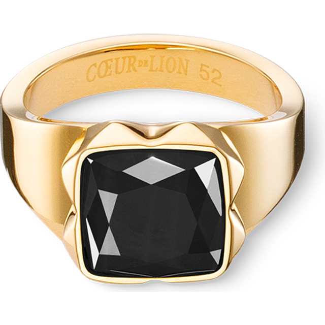 COEUR DE LION Ring Spikes Square Onyx gold-schwarz