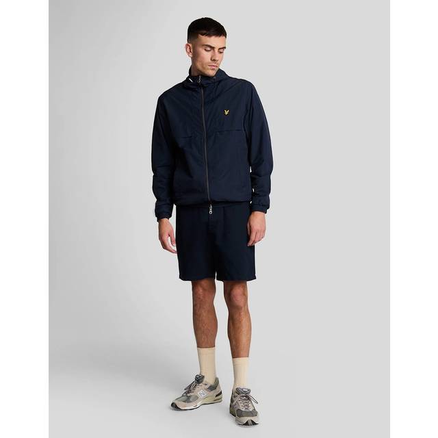 Lyle & Scott Linen Blend Drawstring Shorts, Dark Navy