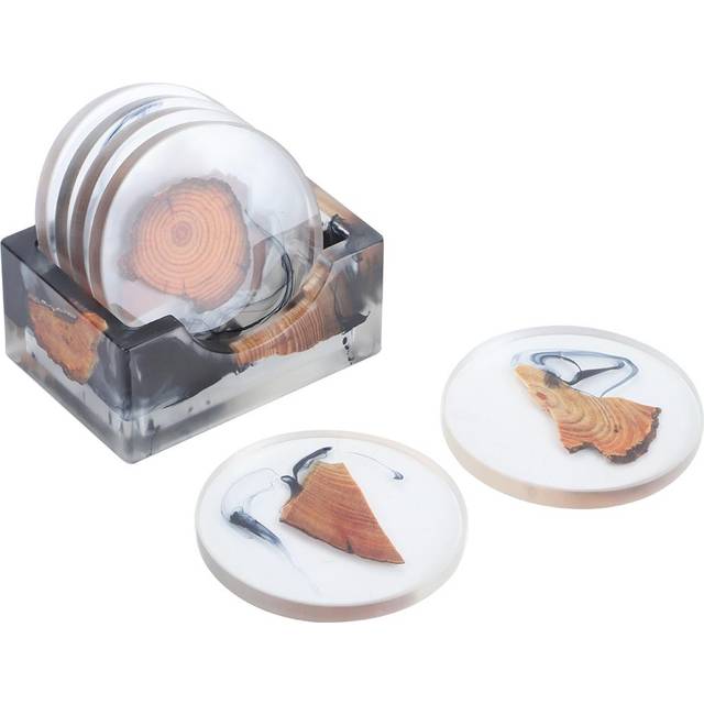 Resin Pine Coasters Heat Resistant Placemats Drink Mat Tea Coffee Cup Pad Decor Tea Sets Accessories