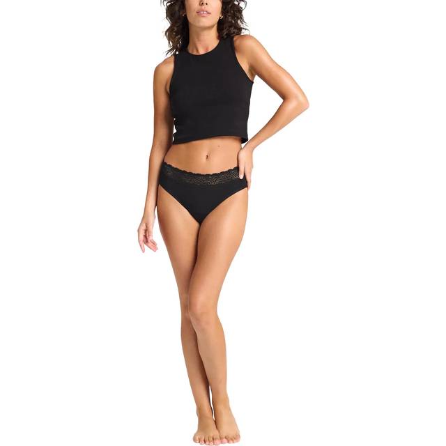 Modibodi Sensual Hi Waist Super to Overnight Absorbency Bikini Period Knickers, Black