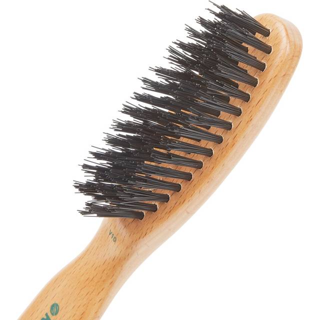Kent V10 Vegan Boar Bristle Hair Brush and Beard Brush for Men  Eco Friendly Bristle Brush for Smoothing Hair  Taming Beards and Mustaches (Small)
