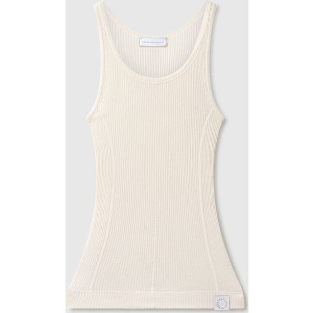 Stella McCartney - Sheer Ribbed Kelsun Tank Top, Woman, Buttercream, Size: M