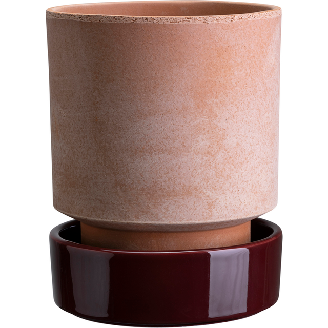 Bergs Potter Hoff pot Ø16 cm, Raw Rosa-Deep Burgundy