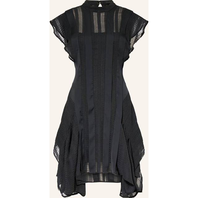 AllSaints Fleur Textured Mini Dress, Black