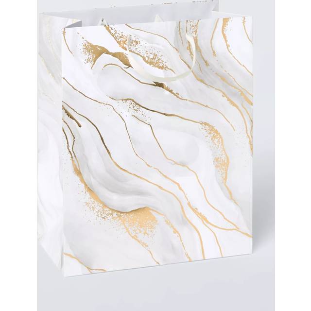 John Lewis Marble Gift Bag, Cream/Multi