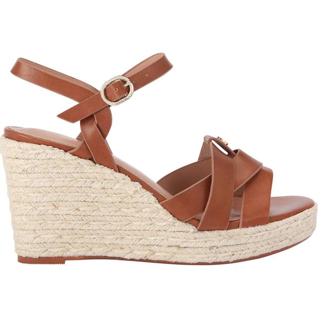 Carvela Bravo Wedge Heel Strappy Sandals, Brown Tan