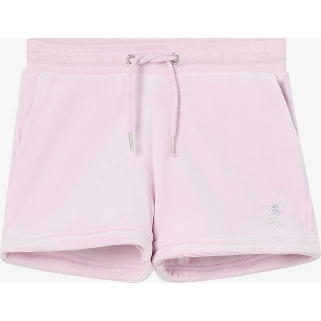 Juicy Couture, Shorts, female, Purple, 15 Y, Purple Diamante Velour Fold Up Shorts