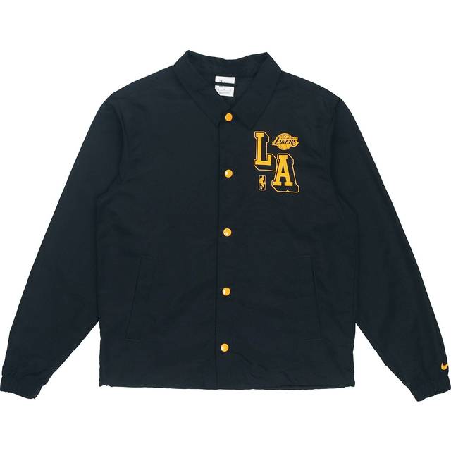 Nike NBA Courtside Los Angeles Lakers Alphabet Logo Printing Coach Jacket Black DB1440-010 - S