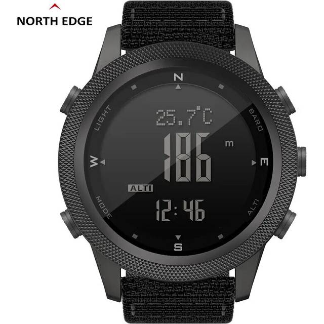 NORTH EDGE APACHE Tough and Reliable Tactical Digital Watch for Men Waterproof Altimeter Military Watches with Compass Altimeter Temperature Step-tracker 46mm