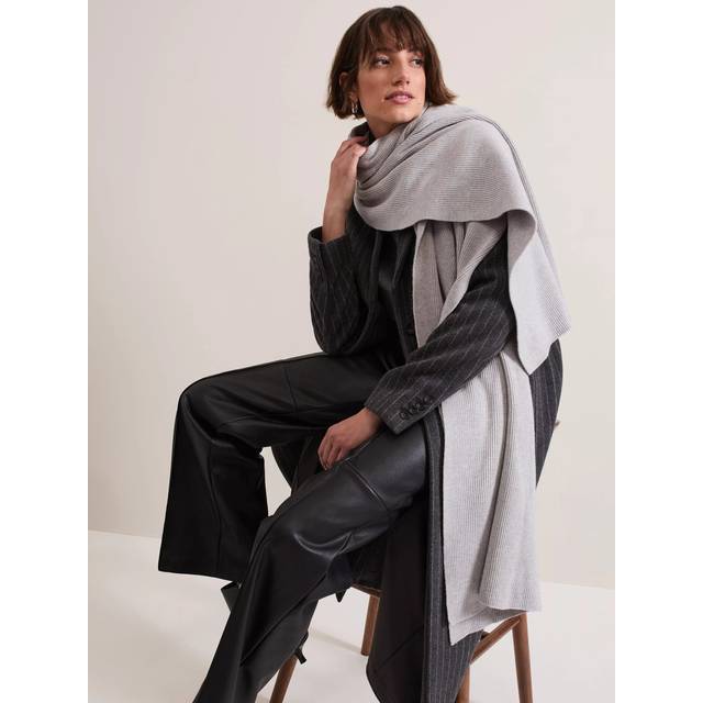 Phase Eight Ribbed Scarf, Grey
