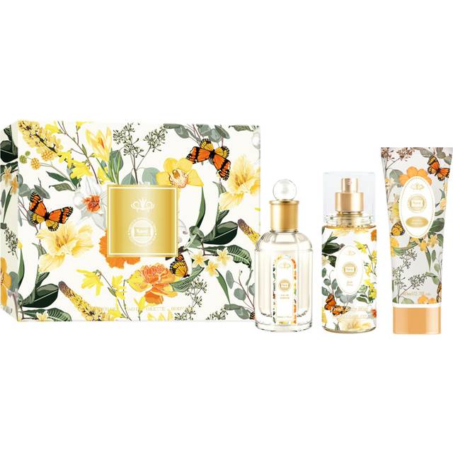 Hybrid & Company Women Yellow Flower 3 Pcs Gift Set 50ml-Perfume&100ml-Mist&80ml-Shower Gel