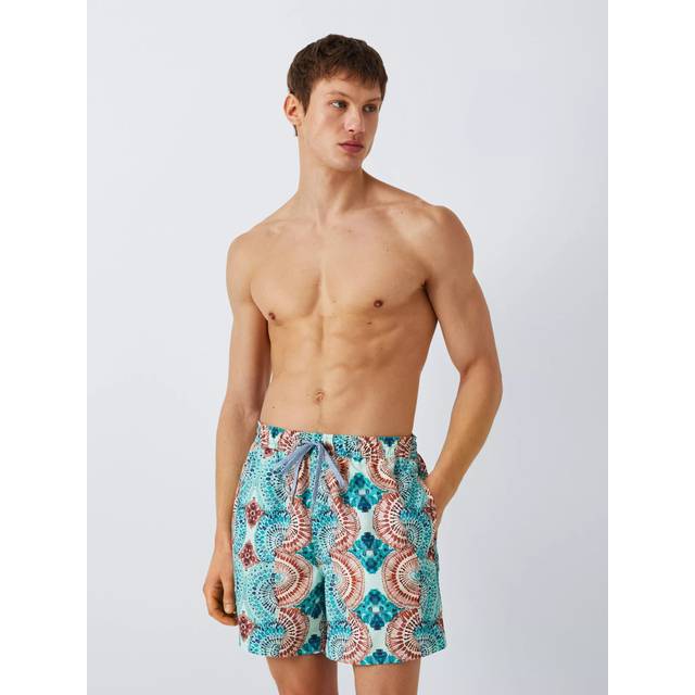 John Lewis Giovanni Printed Swim Shorts, Blue Multi