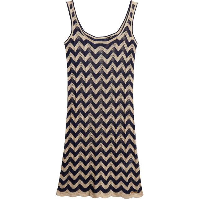 Women's short zigzag knit dress Superdry - Bleu