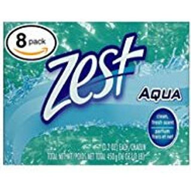 Zest (PACK OF 8 BARS) AQUA Deodorant Bar Soap with Vitamin E. All-in-one exfoliating & moisturizing soap Leaves Skin Smooth & Radian! Great for Hands