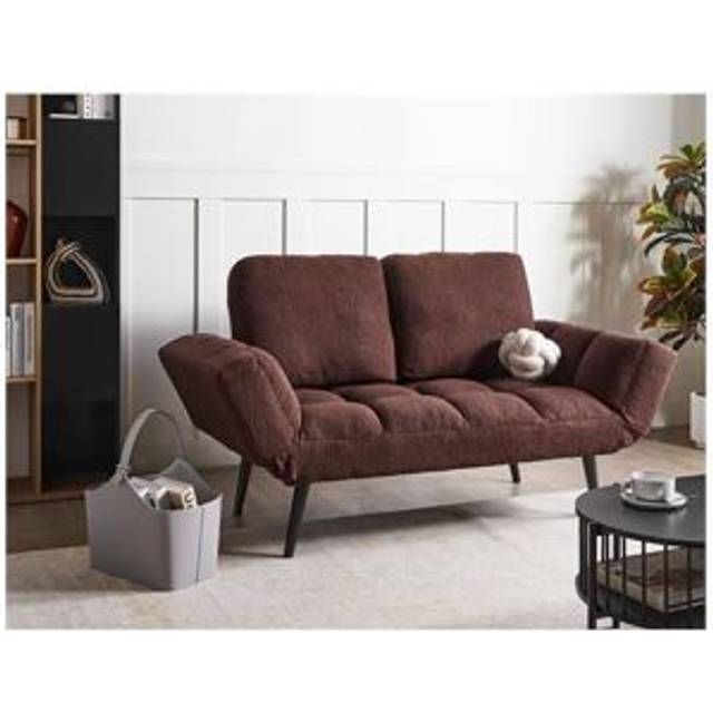 Beliani Boucle Sofa Bed Brown Brekke, Brown