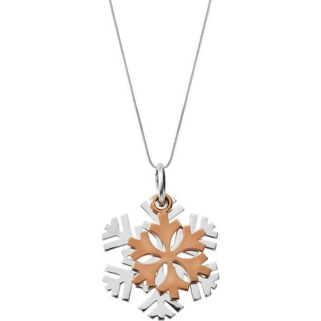 Sterling Silver Small Snowflake Necklace - Option1 Value Silver