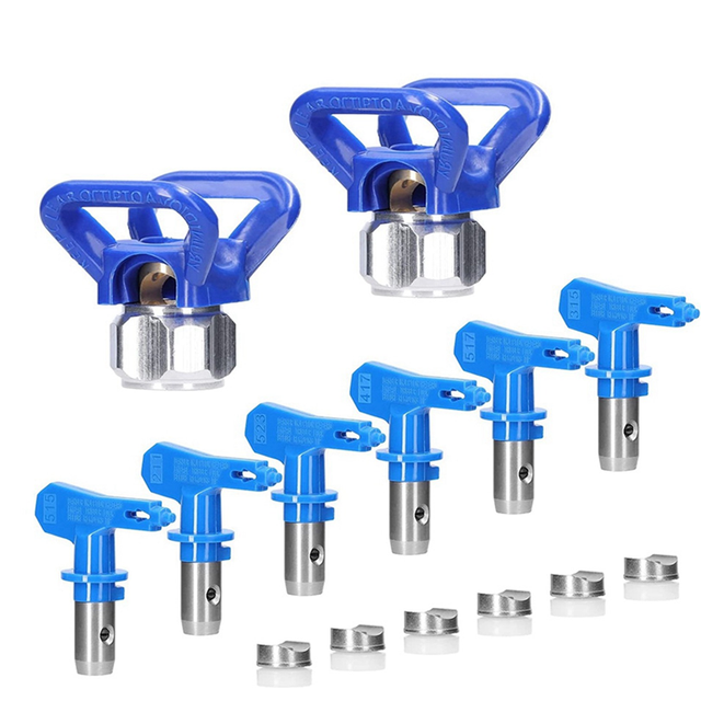 Tips for Airless Sprayer, Reversible Paint Sprayer Nozzle 6Pc with 2Pc Seats