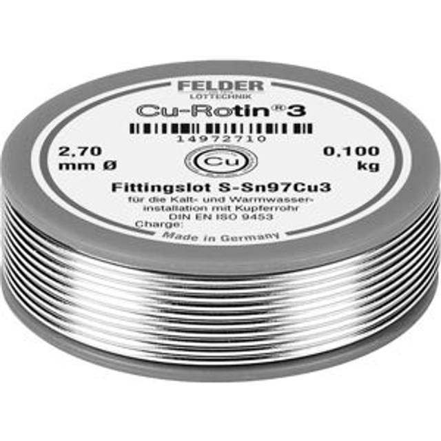 Felder Cu-Rotin® 3 Lödtenn, blyfri Spole Sn97Cu3 0.100 kg 2.7 mm