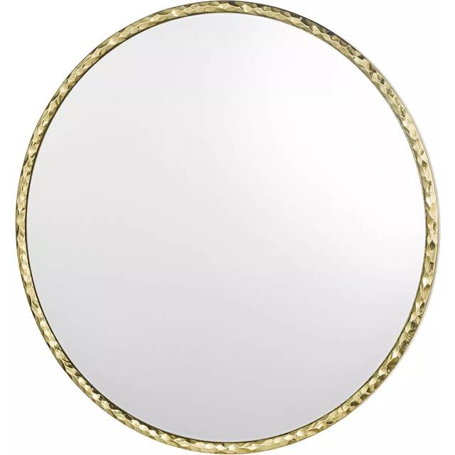 Där Jinelle Hammered Texture Round Wall Mirror, 80cm, Gold