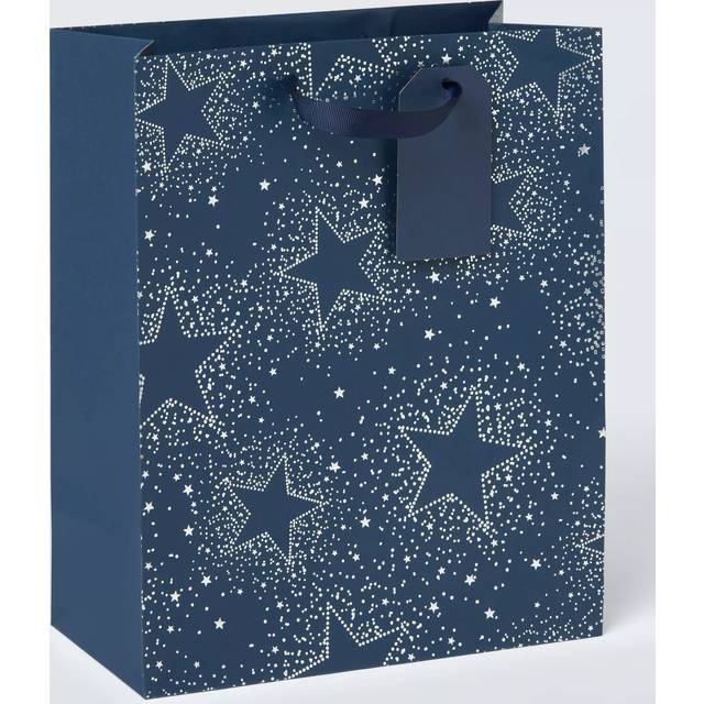 John Lewis Starburst Gift Bag, Navy, Medium Bag