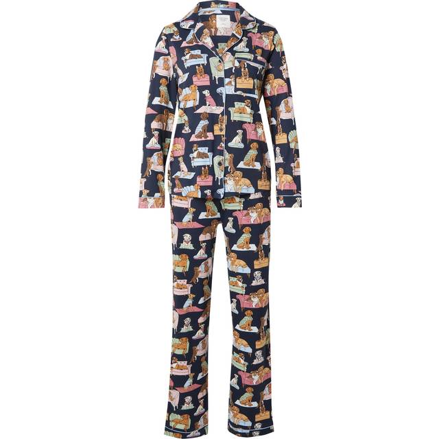 Chelsea Peers Dogs Night In Pyjama Set, Navy