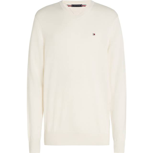 Essential Cotton V-Neck Knit - Ivory Petal - L