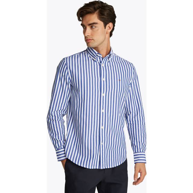 Striped Poplin Shirt in Regular Fit - blue striped - XL