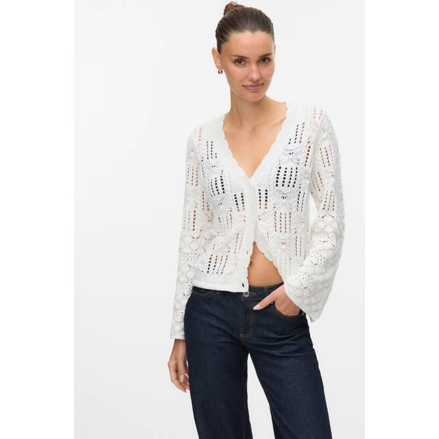 Vero Moda - Cardigan vmEmilia LS V-neck Knit Cardigan VM - Vit
