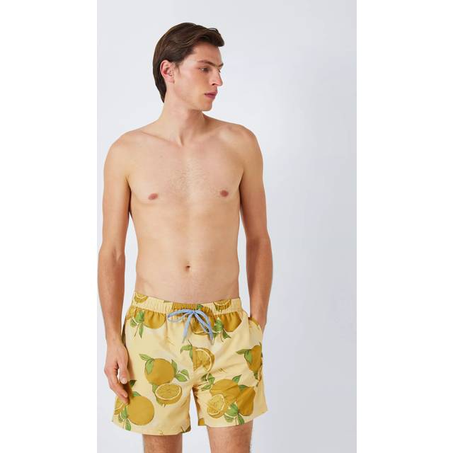 John Lewis Grapefruit Printed Swim Shorts, Yellow Multi