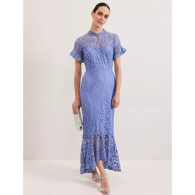 Phase Eight Eadie Lace Mermaid Maxi Dress, Pale Blue