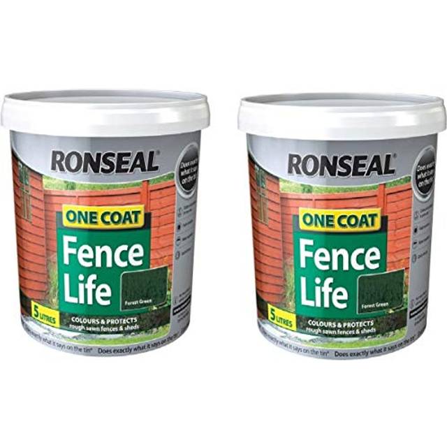 Ronseal 5L One Coat Fence Life Fence Paint Bundle Deal 2 for ?22.95-2 x 5L tubs = 10L - Forest Green