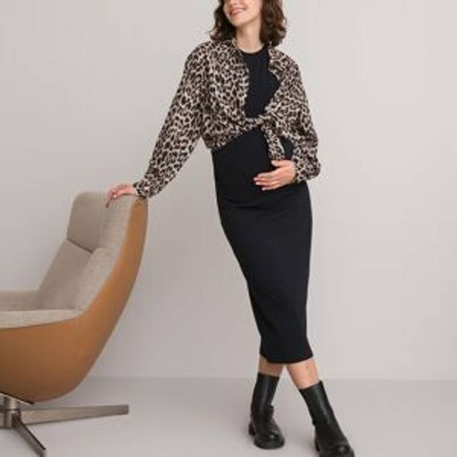 Sleeveless Maternity Dress in Organic Cotton - Black - XL