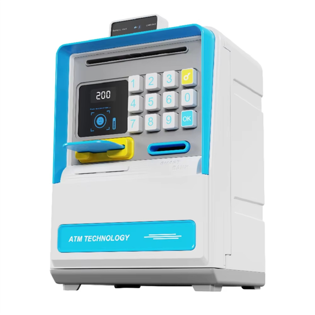 Electronic Safe Money Box with Simulated Recognition, Password-Protected Mini for Coins and Cash Storage