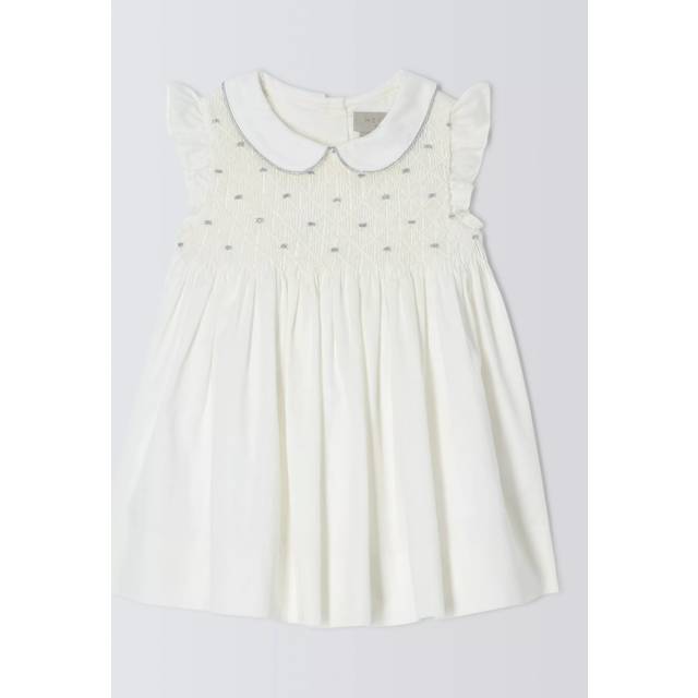John Lewis Heirloom Collection Baby Sateen Christening Smock Dress, White