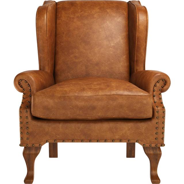 John Lewis Compton Leather Armchair, Dark Leg