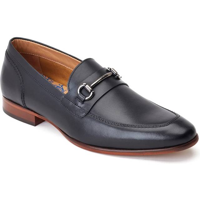 (Black, 10 (Adults')) Base London Russo Leather Men's Black Loafers