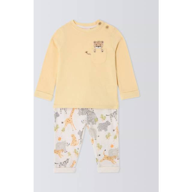 John Lewis Baby Leopard Safari Long Sleeve Tee and Leggings Set, Yellow