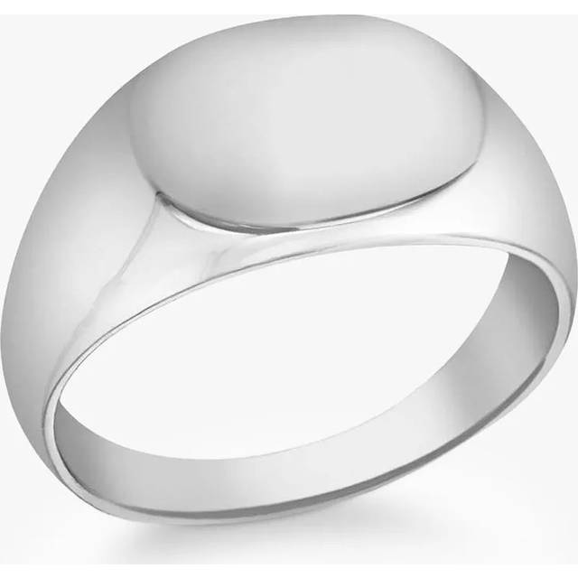 IBB Personalised Unisex Oval Signet Ring, Silver
