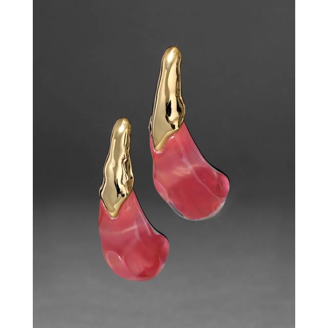 Alexis Bittar Liquid Lucite Arched Large Post Earring- in Sweet Melon  | Statement Jewelry from Alexis Bittar (One Size)