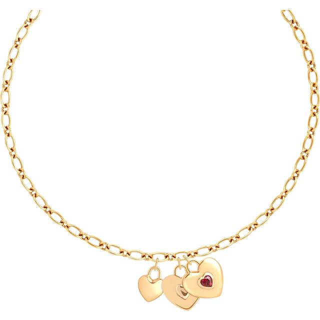 Astrid & Miyu Duo Heart Talisman Charm Necklace, Gold